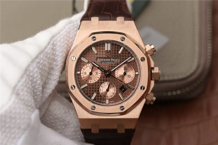 Audemars Piguet Royal Oak Chronograph 26331OR.OO.D821CR.01 OM Factory 1:1 Best Edition Replica Watch Brown Strap